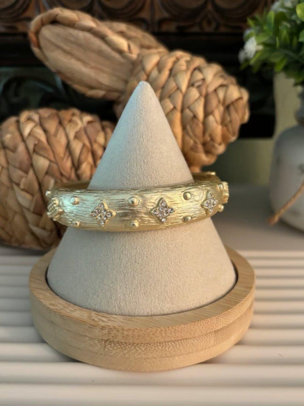 Matte Gold and CZ Bracelet